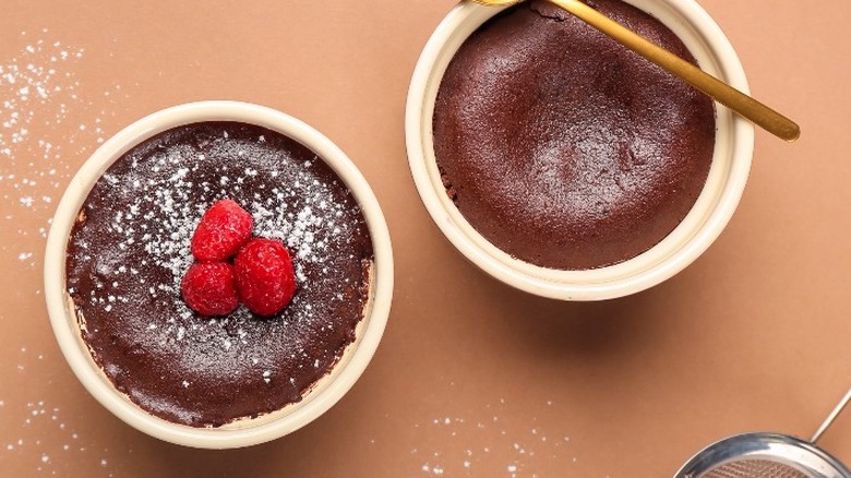 Two small chocolate cakes 