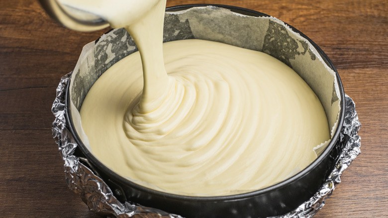 Silky cheesecake batter