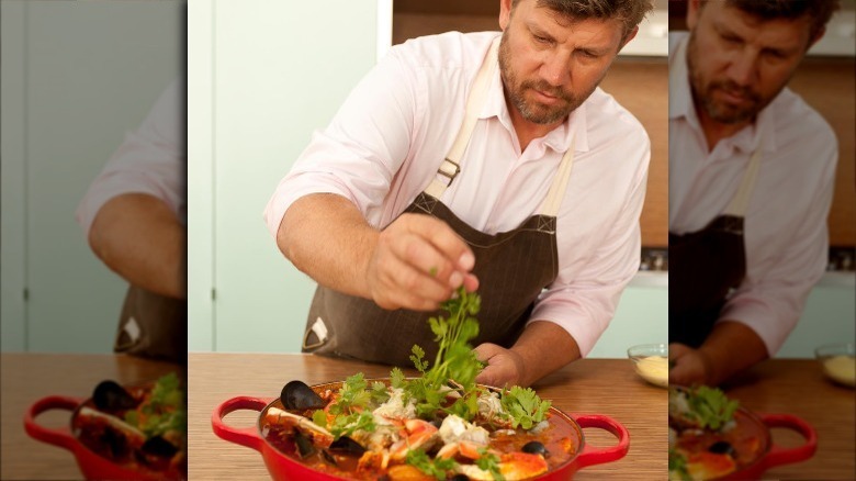 Chef Ben fixing food