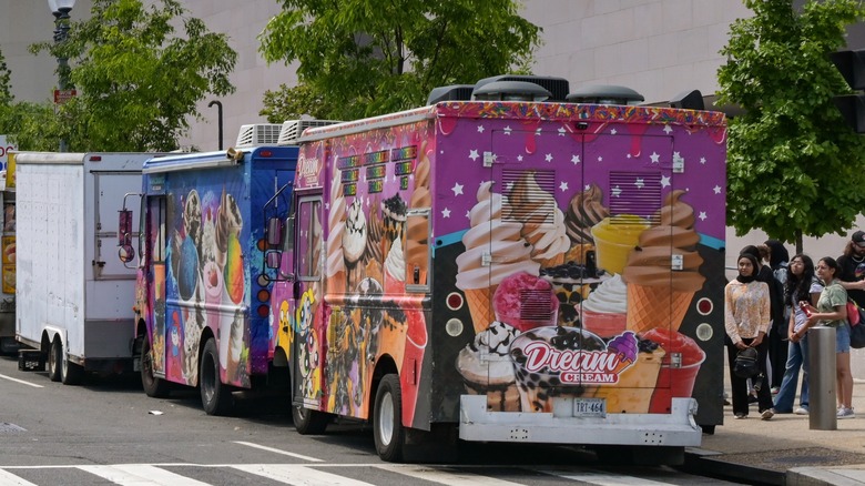 two ice cream trucks