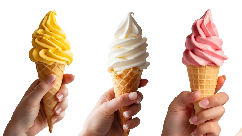 soft serve cones white background