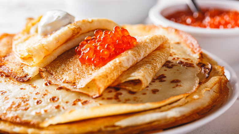 Traditional Russian blini