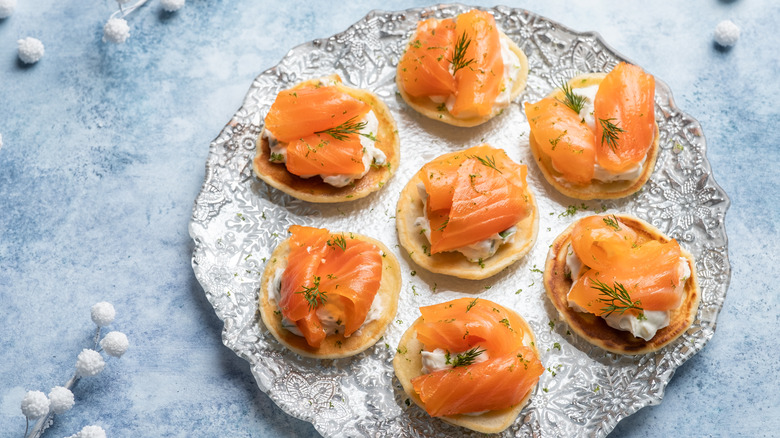 Blini with lox