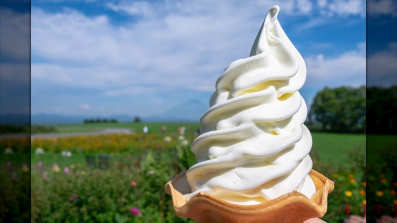 Hokkaido soft serve ice cream cone