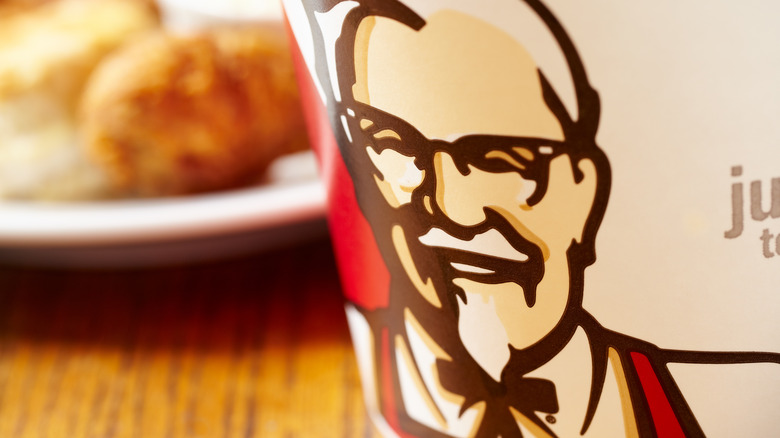 colonel sanders on KFC bucket