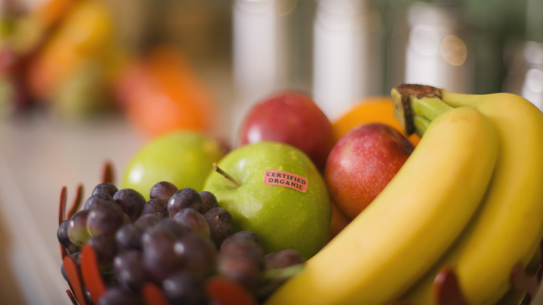 Organic fruits on a table