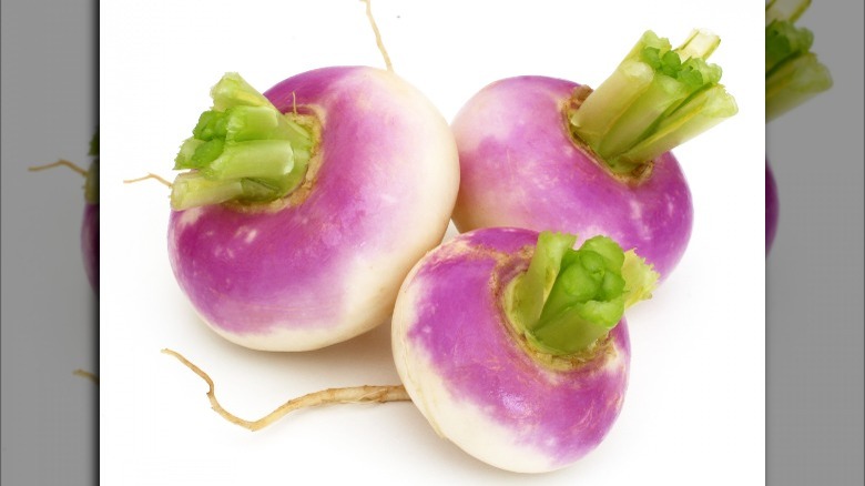 Fresh turnips close-up