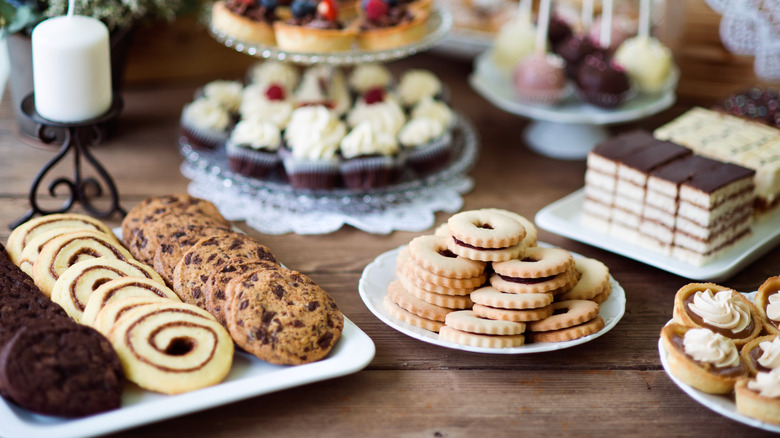 Desserts on table