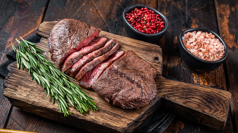 Cooked oyster blade steak 