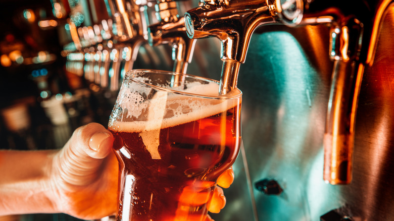 A beer filled off a tap