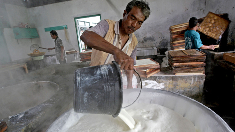 bean curd making