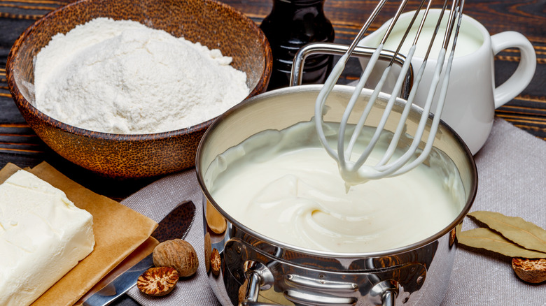 Ingredients for bechamel sauce