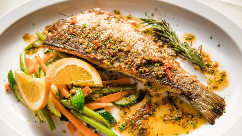 branzino with vegetables