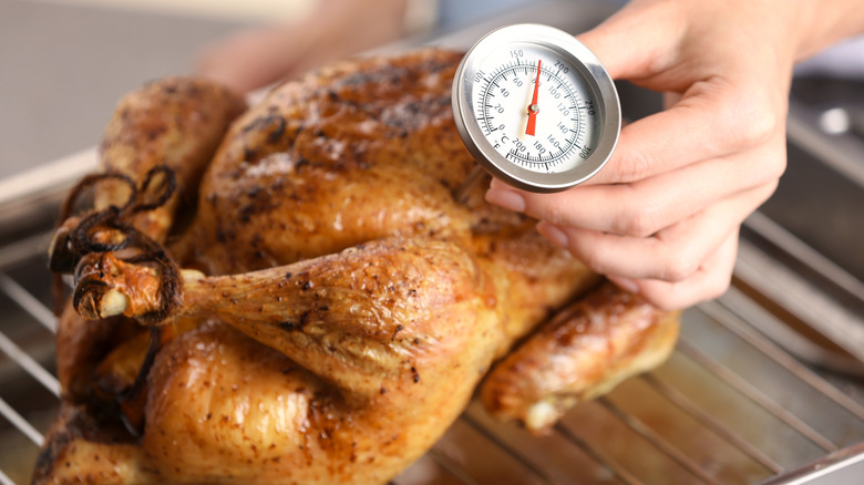 Chicken with thermometer