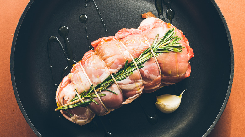 Roast wrapped in caul fat