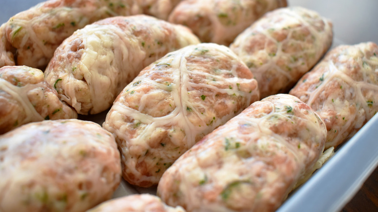 Cypriot sausages wrapped in caul fat