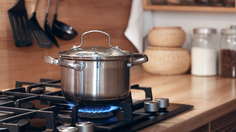 Soup cooking on stove top