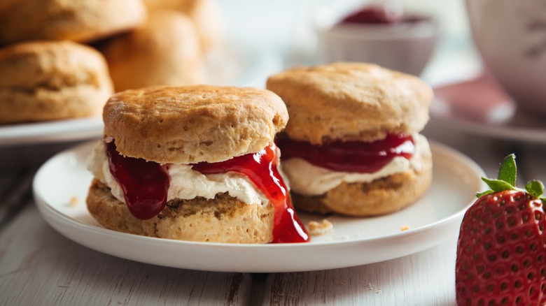 scones with clotted cream and jam