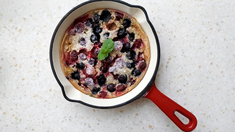 clafoutis in frying pan