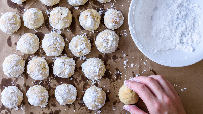 Cookie dough balls rolled in sugar