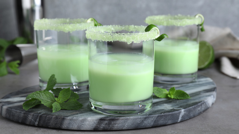 St. Patrick's creme de menthe drink 