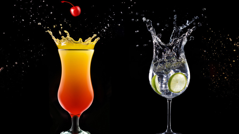 tequila cocktails with stylish splashing