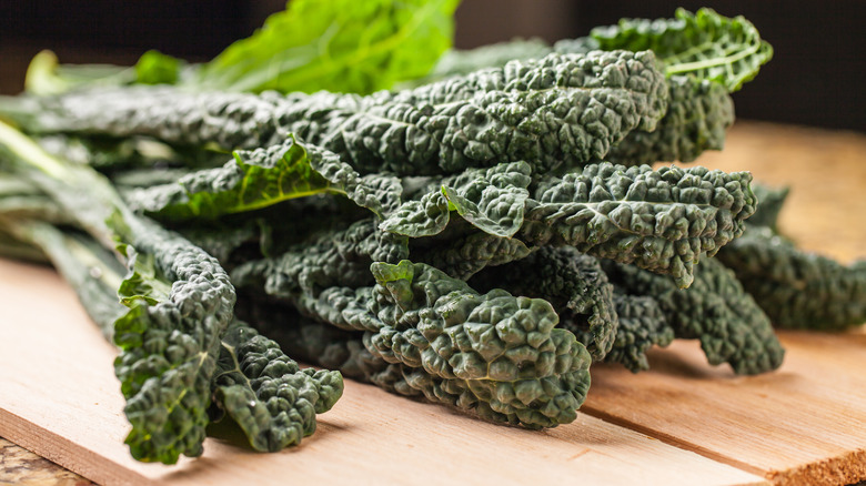 lacinato kale on cutting board