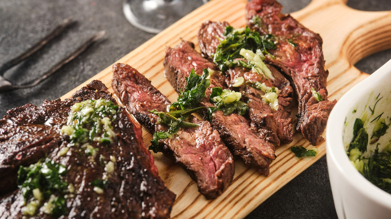 Flank steak with chimichurri 