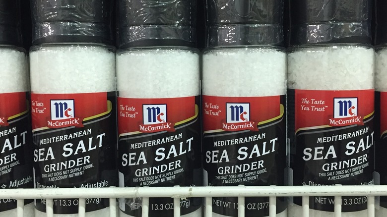 Bottles of McCormick sea salt