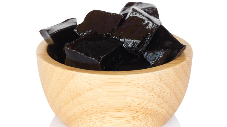 Cubes of grass jelly