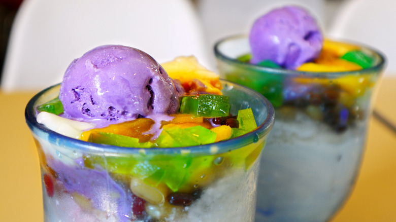 halo-halo ube ice cream topping