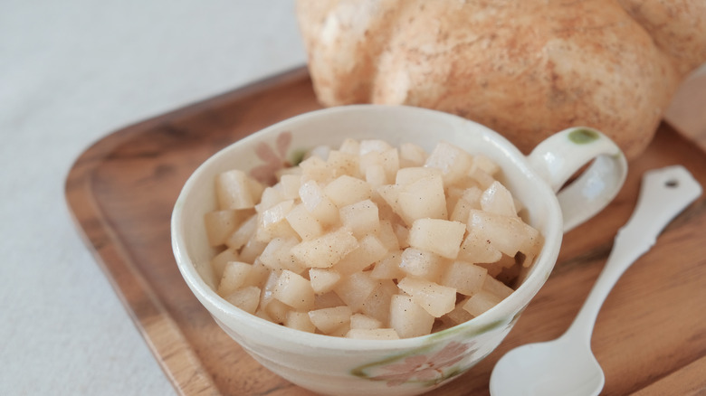 diced cooked jicama