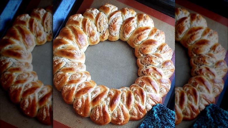 Kringle on baking sheet