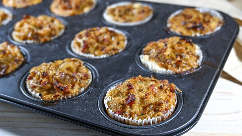 Tray of savory muffins