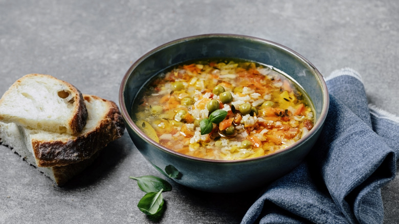 Bowl of vegetable soup