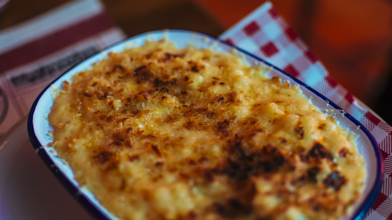 Dish of mac and cheese