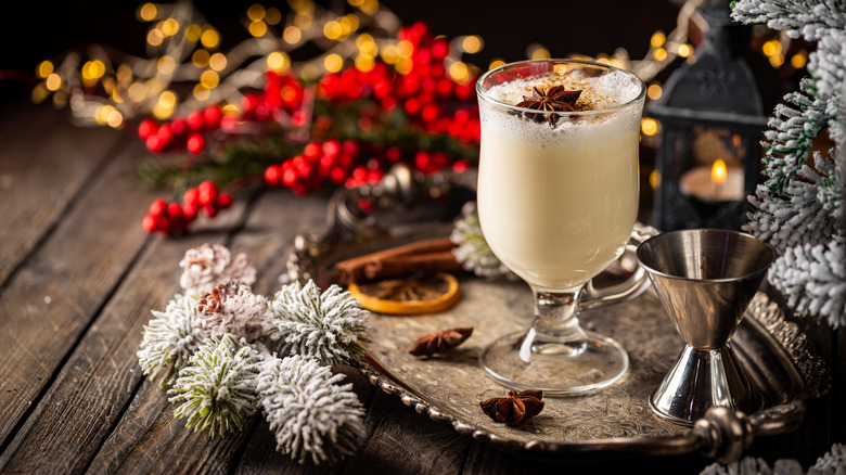  cream-based cocktail with decorations