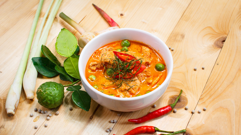 bowl of Panang curry with spices