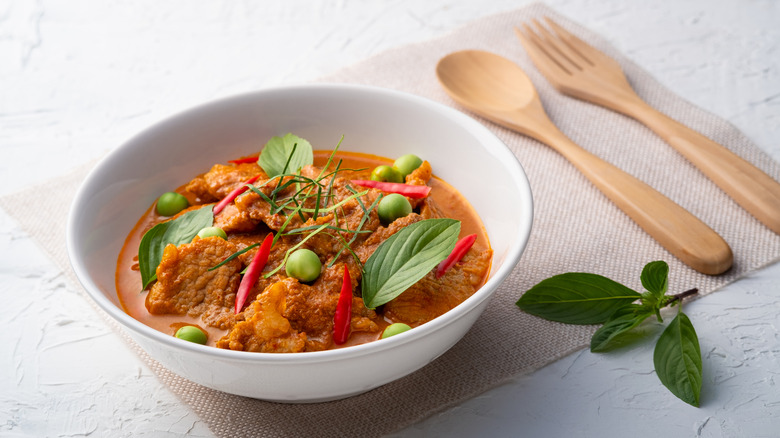 Panang curry in a bowl