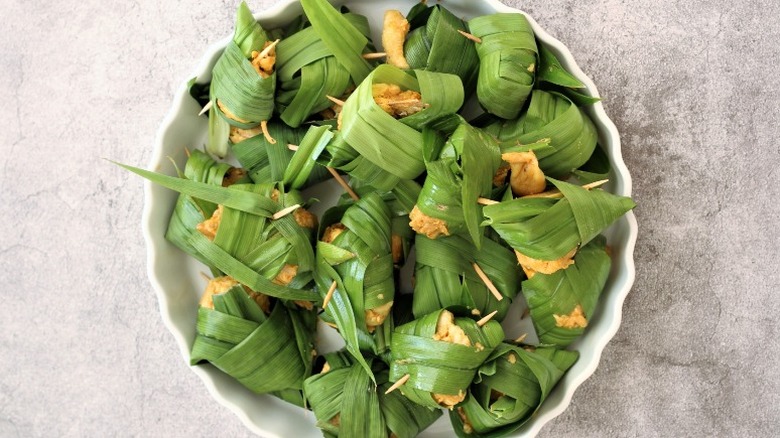 Chicken wrapped in pandan