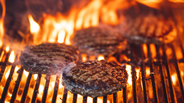 grilling burger patties