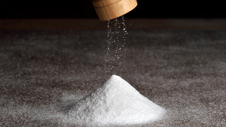 Pile of salt from shaker