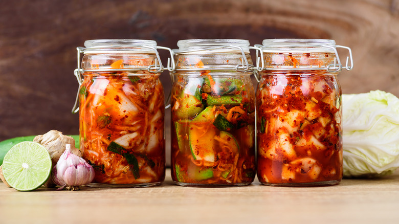 Korean food preserved in jars