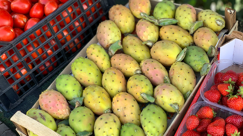 Prickly pears for sale at farmers market