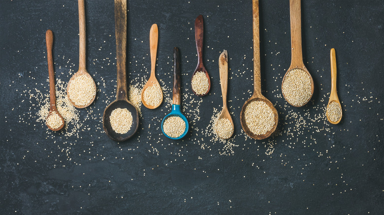 Spoons full of quinoa