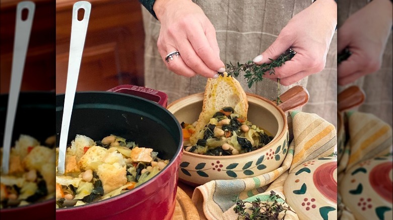 preparing ribollita