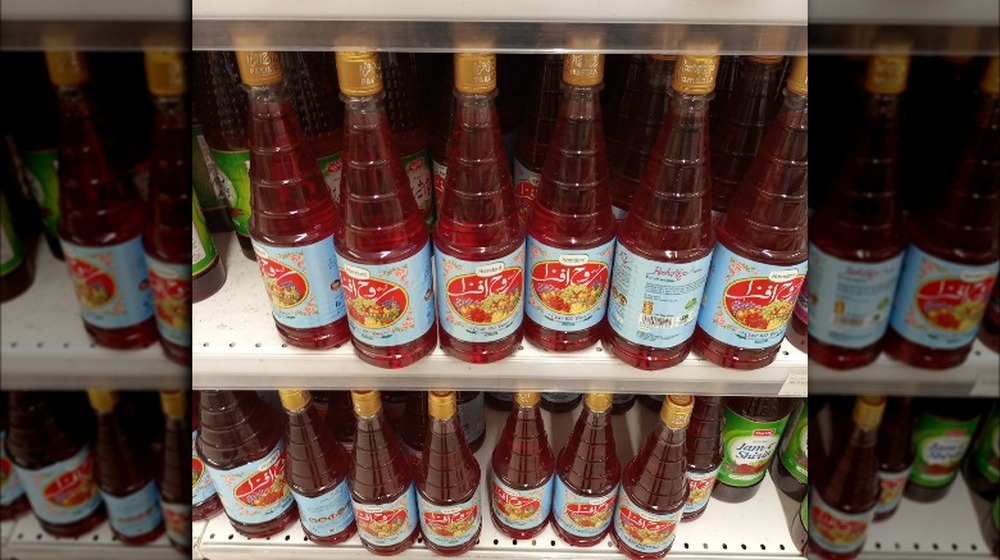 Rooh afza display in a Pakistani store