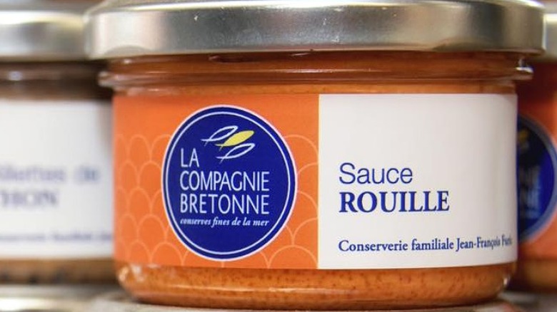 Glass jar of rouille sauce