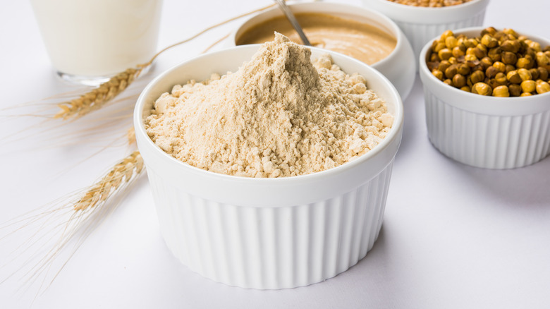 A bowl of sattu flour 