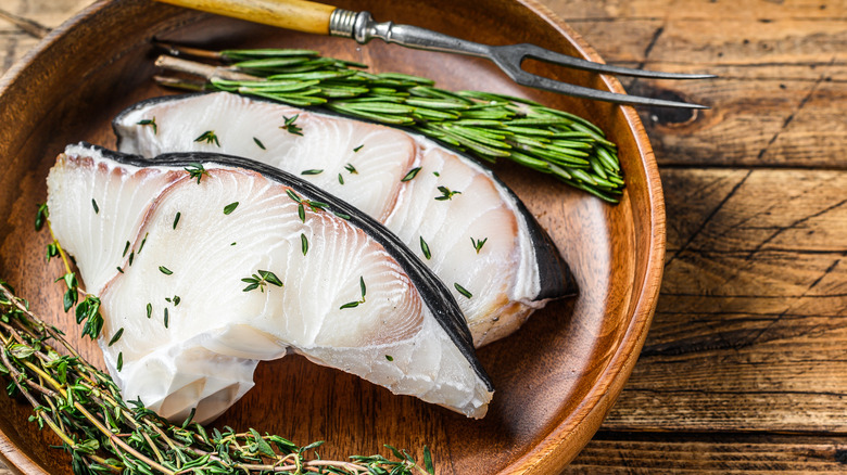 shark filet with herbs